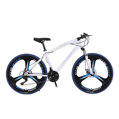 

[US Warehouse] 26 inch Full Suspension 21-speed Aluminum Alloy Frame Road Bikes Mountain Bikes(White Blue)