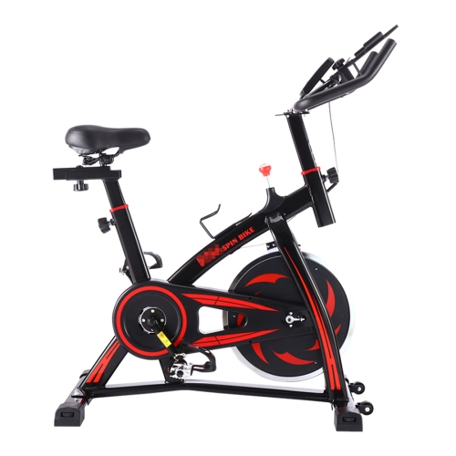 

[JPN Warehouse] S-350 Indoor Silent Spinning Bike Fitness Bicycle with Adjustable Seat / Handle & Beverage Holder & Mobile Phone / Tablet PC Holder & LCD Monitor, Bearing Capacity: 130kg(Black Red)