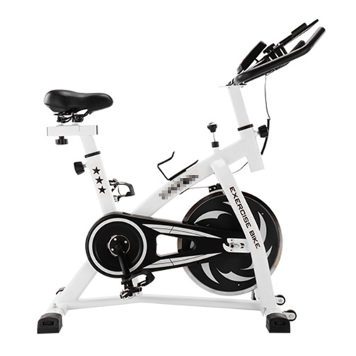 

[JPN Warehouse] S-350 Indoor Silent Spinning Bike Fitness Bicycle with Adjustable Seat / Handle & Beverage Holder & Mobile Phone / Tablet PC Holder & LCD Monitor, Bearing Capacity: 130kg(Black White)