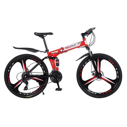 

[US Warehouse] MEIYINUO 21-speed Steel Folding Double Disc Brake Mountain Bike with 26 inch Three-knives Wheel(Red)