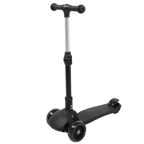 

[US Warehouse] Armrest and Height Adjustable Foldable Three-wheel Scooter with Light(Black)