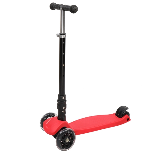 

[US Warehouse] Armrest and Height Adjustable Foldable Three-wheel Scooter with Light(Red)