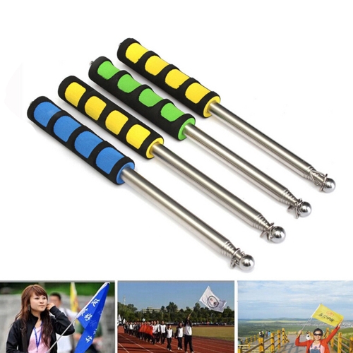 

10 PCS 1.2M 6 Knots Multi-function Telescopic Stainless Steel Sponge Teaching Stick Guide Flagpole Signal Flag, Random Color Delivery