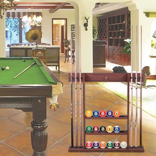 

[US Warehouse] 6-hole Wooden Wall-mounted Billiard Cue Holder