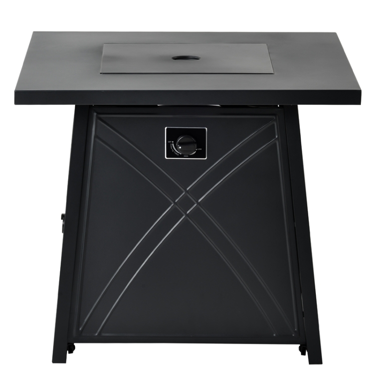 

[US Warehouse] Outdoor Propane Gas Fire Pit Table with Steel Heater & Control Knob, Size: 28x28x23.6 inch