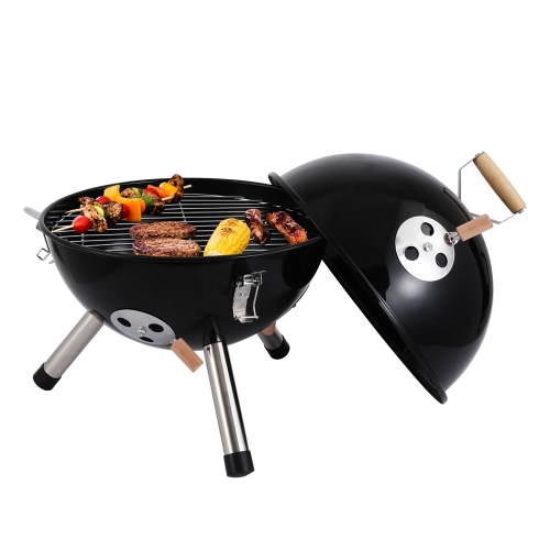 

[US Warehouse] Portable Outdoor Stainless Steel Spherical Barbecue Grill Household Charcoal Barbecue Rack