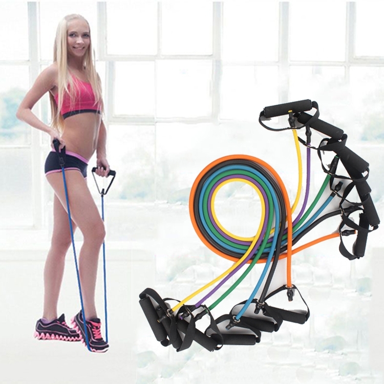 

Fitness Exercise Resistance Bands Stretch Elastic Rope Workout Yoga Rally Muscle Training Exercise Rope, Size:5*8*1200mm, Random Color Delivery