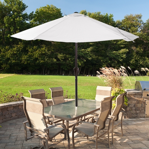 

[US Warehouse] 7.5Ft Outdoor Solid Color Patio Umbrella Terrace Table Umbrella with Push Button Tilt and Crank(White)