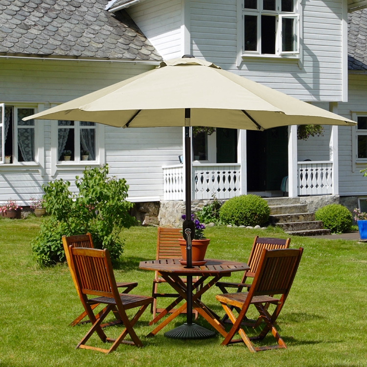 

[US Warehouse] 9FT Outdoor Patio Umbrella Terrace Table Umbrella with Tilt Button & Crank & 8 Ribs