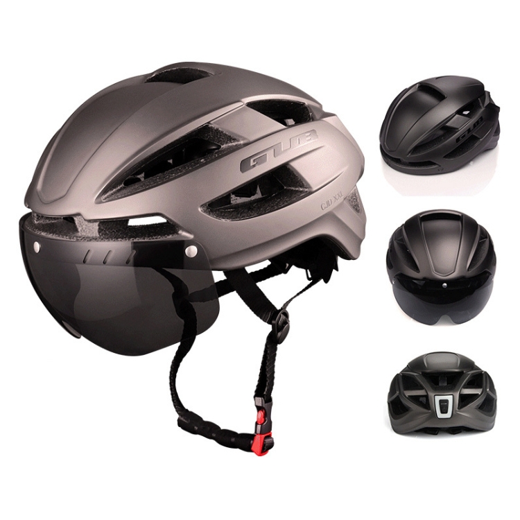 

GUB CJD Integrally-Molded Bicycle Goggles Helmet With Tail Light(Titanium Color)