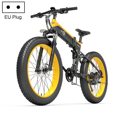 

[EU Warehouse] BEZIOR X500 12.8AH 500W Folding Electric Mountain Bicycle with 26 inch Tires, EU Plug(Black Yellow)