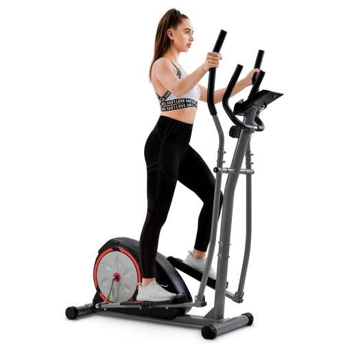 

[EU Warehouse] Merax Home Cross Elliptical Trainer with LCD Display & Equipment Stand(Black Red)