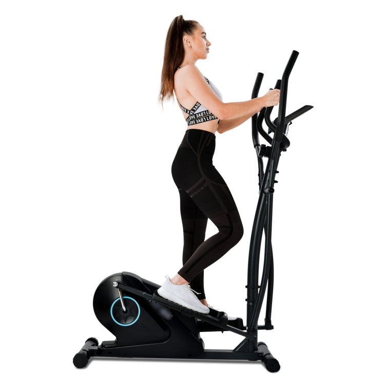 

[EU Warehouse] Merax Home Cross Elliptical Trainer with LCD Display & Equipment Stand(Black Blue)