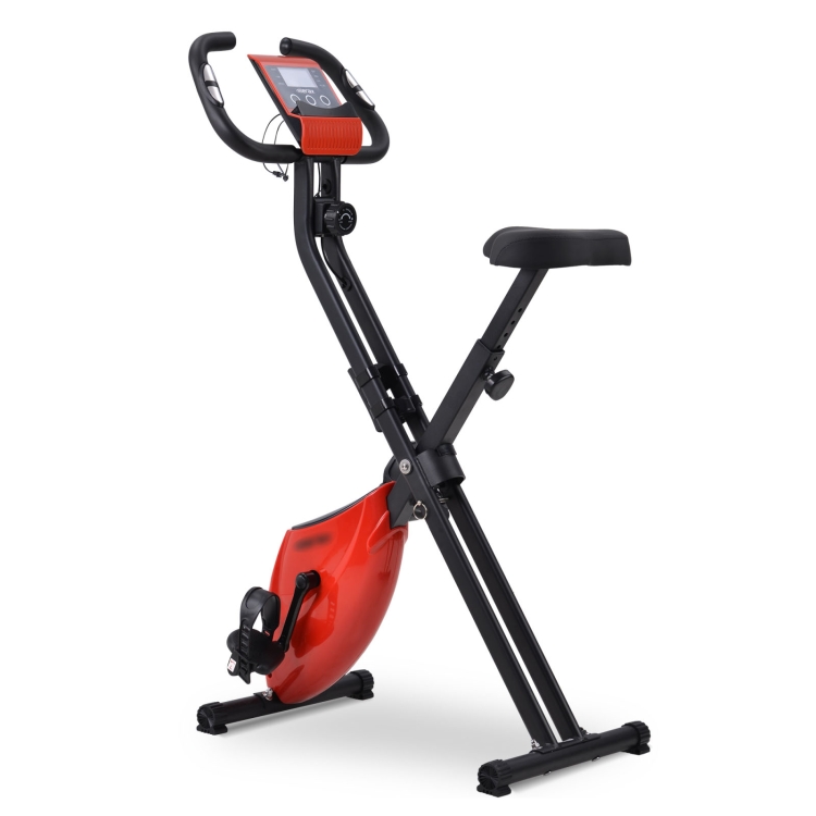 

[EU Warehouse] Merax Magnetic Foldable Exercise Bike with Padded Seat & LCD Console (Red)