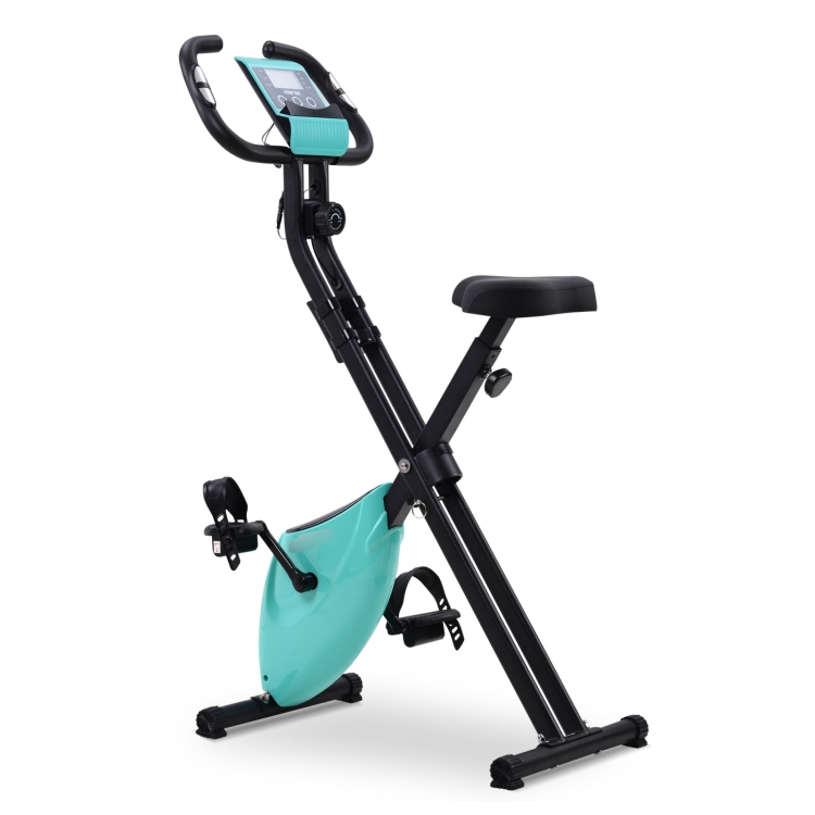

[EU Warehouse] Merax Magnetic Foldable Exercise Bike with Padded Seat & LCD Console (Blue)