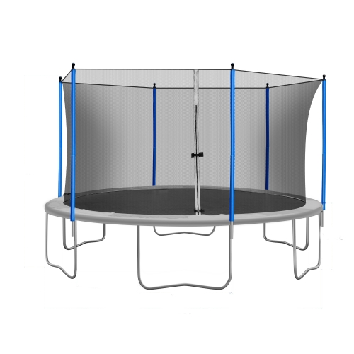 

[US Warehouse] 15FT Outdoor Activity Round Trampoline Bouncing Bed, Size: 180x180x112.6 inch(Grey)