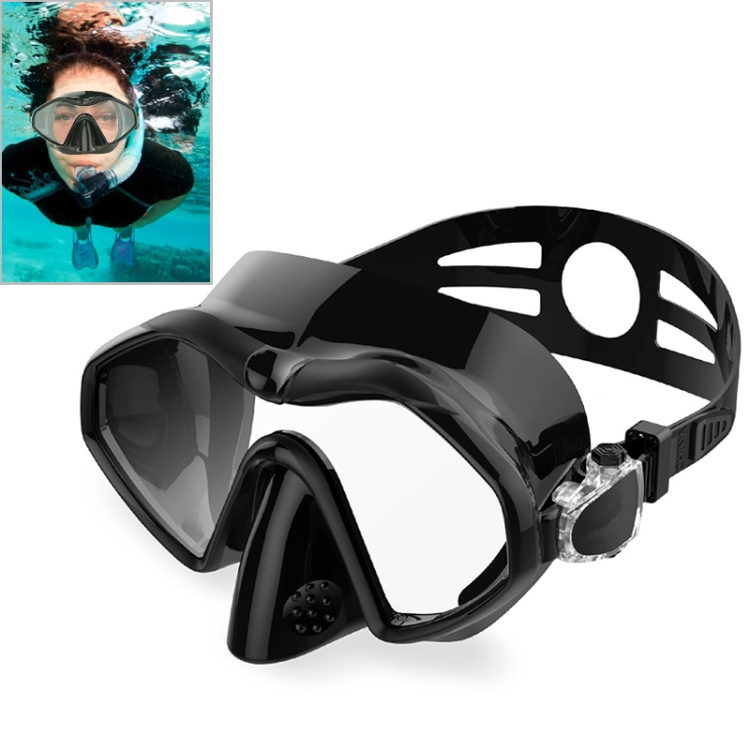 

DM800 Silica Gel Diving Mask Swimming Goggles Diving Equipment for Adults (Black)
