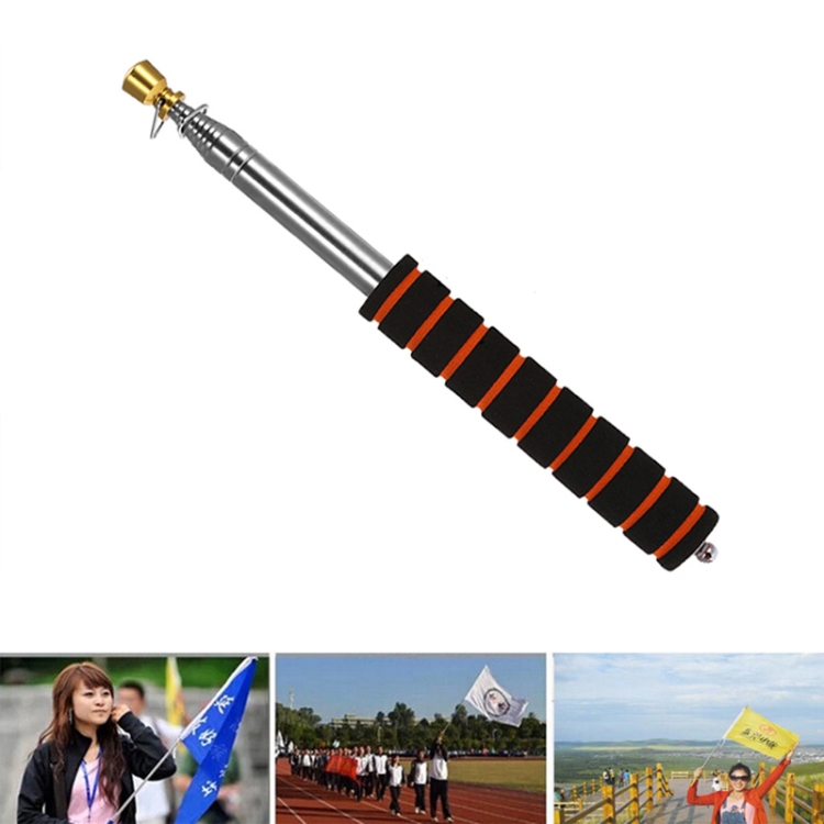 

10 PCS 2.5M 11 Knots Multi-function Telescopic Stainless Steel Sponge Golden Head Teaching Stick Guide Flagpole Signal Flag