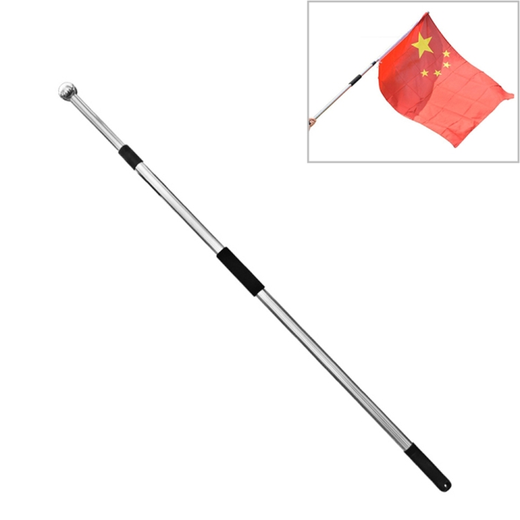 

10 PCS 2M 2 Knots Multi-function Telescopic Stainless Steel Teaching Stick Guide Flagpole Signal Flag