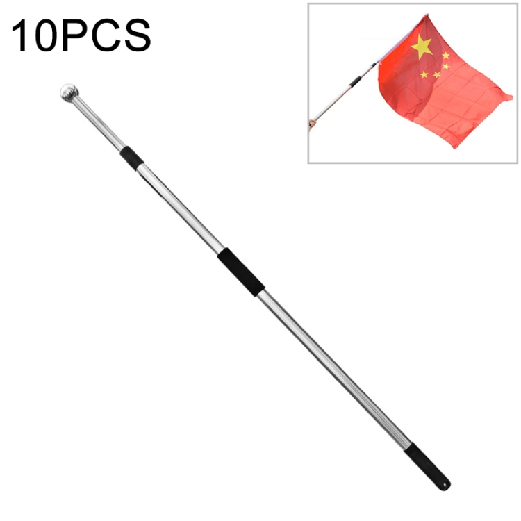 

10 PCS 3M 2 Knots Multi-function Telescopic Stainless Steel Teaching Stick Guide Flagpole Signal Flag