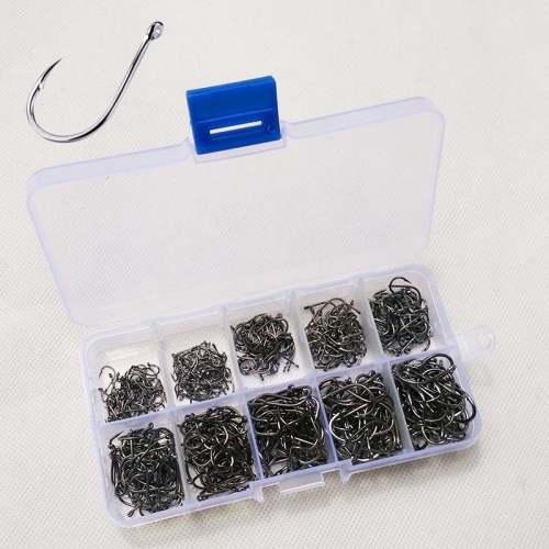 

500 PCS Mixed Size Fish Barbed Hook Fishing Hooks with Hole