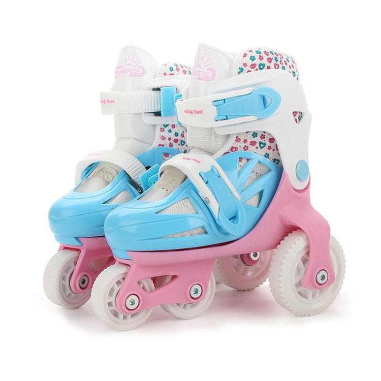 

Adjustable Children Four-wheel Roller Skates Skating Shoes, Size : XS (Pink)