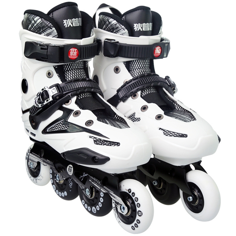 

Dile Bear F35 Adult Single Row Four-wheel Roller Skates Skating Shoes, Size : 43 (White)