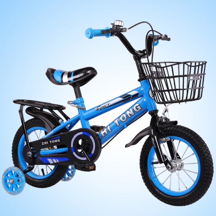 

14 inch Children Bicycle Training Wheels Kids Bike with Rear Seat (Blue)
