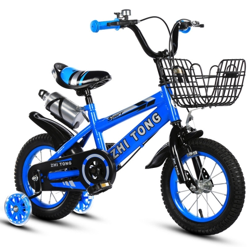 

12 inch Children Bicycle Training Wheels Kids Bike with Kettle (Blue)