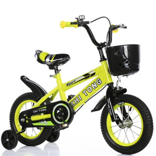 yellow bike with training wheels