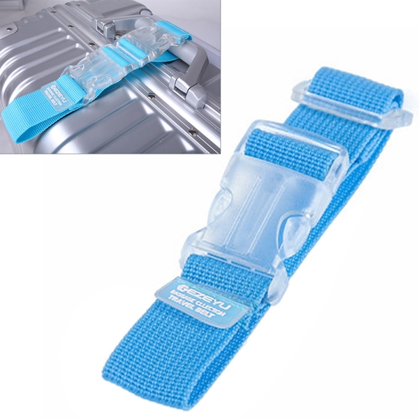 

Transparent Hang Buckle External Strap for Travel Bag Travel Luggage(Blue)