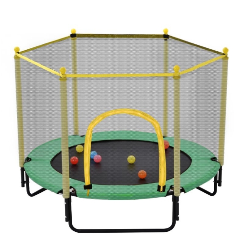 

[US Warehouse] Mini Toddler Trampolines with Safety Enclosure Net, Size: 5FT (Green)