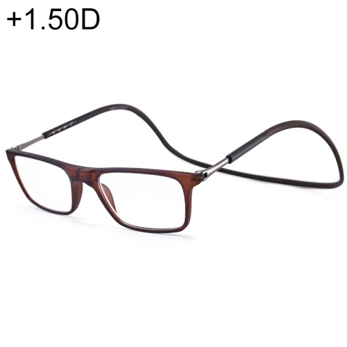 

Anti Blue-ray Adjustable Neckband Magnetic Connecting Presbyopic Glasses, +1.50D(Brown)