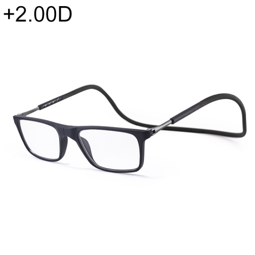

Anti Blue-ray Adjustable Neckband Magnetic Connecting Presbyopic Glasses, +2.00D(Black)
