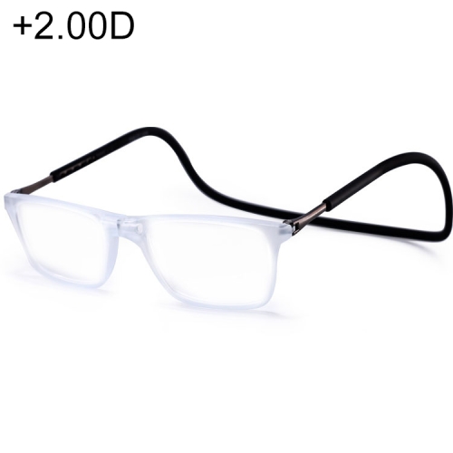 

Anti Blue-ray Adjustable Neckband Magnetic Connecting Presbyopic Glasses, +2.00D(Transparent)