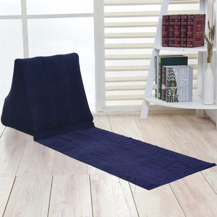 

Outdoor Beach PVC Thick Flocked Beach Mat Inflatable Triangle Pad, Size: 150x38x46cm (Dark Blue)