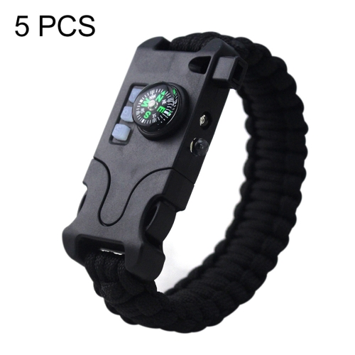 

5PCS AK17 Multi-functional Nylon Braided Rechargeable LED Remote Infrared Ray Survival Bracelets