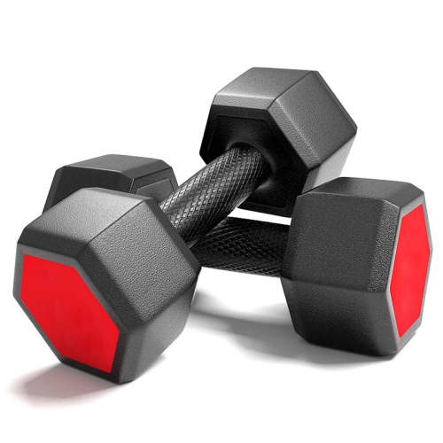 

15KG A Pair Red Seal Household Glue Fitness Hexagon Dumbbells