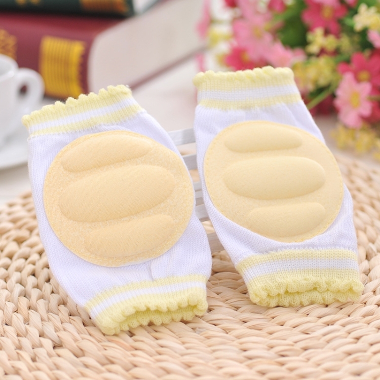 

One Pair Ventilated Children Baby Crawling Walking Knee Guard Elbow Guard Protecting Pads(Yellow)