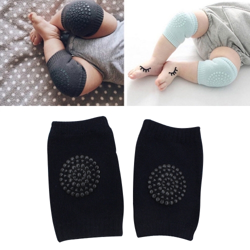 

One Pair Anti-slip Children Baby Crawling Walking Knee Guard Elbow Guard Protecting Pads(Black)