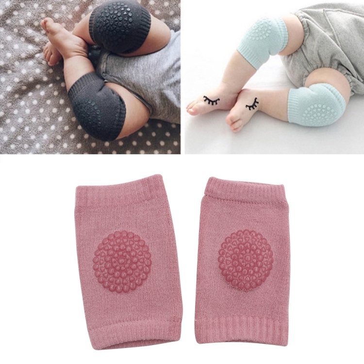 

One Pair Anti-slip Children Baby Crawling Walking Knee Guard Elbow Guard Protecting Pads(Pink)