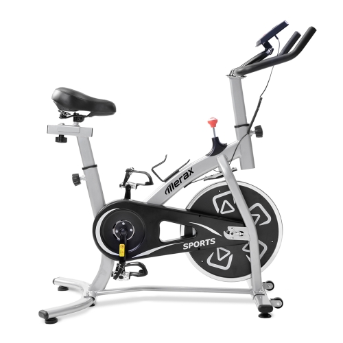 

[EU Warehouse] Merax BX-573S Indoor Comfortable Seat Cushion Adjustable Seat and Handlebar Exercise Bike for Cardio Training with LCD Console(Black White)