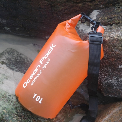 

Outdoor Waterproof Single Shoulder Dry Bag Dry Sack PVC Barrel Bag, Capacity: 10L (Orange)