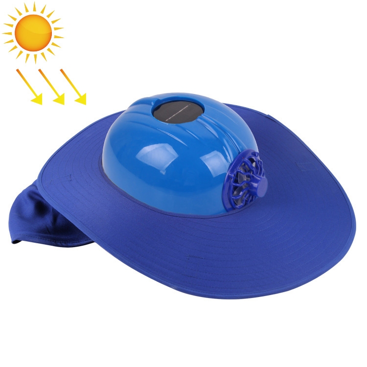 

Solar Charging Safety Helmet with Fan & Sunshade Outdoor Hard Hat(Blue)