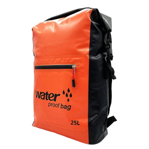

Outdoor Folding Double Shoulder Bag Dry Sack PVC Waterproof Backpack, Capacity: 25L (Orange)