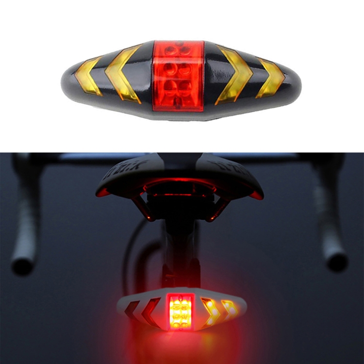 

Bicycle Tail Light Intelligent Wireless Remote Control Turn Signal Warning Light, Battery Models(Black)