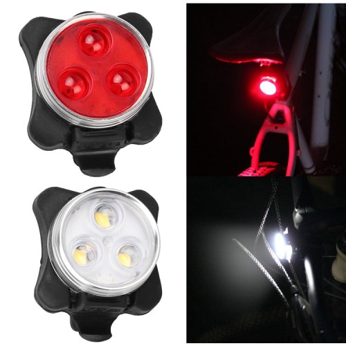 

COB Lamp Bead 160LM USB Charging Four-speed Waterproof Bicycle Headlight / Taillight Set, Red + White Light 650MA