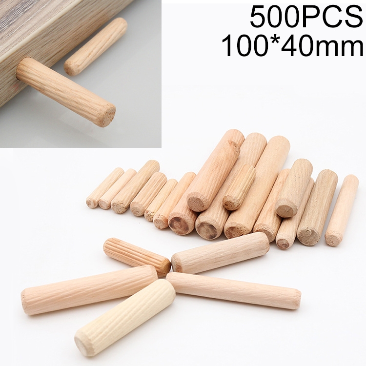 

500 PCS Eucalyptus Round Dowel Tie Plug Furniture Connector, Size: 100x40mm