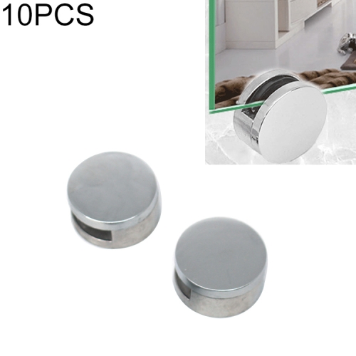 

10 PCS Circular Glass Mirror Holder Buckle Fixing Accessories with Screw & Rubber Plug