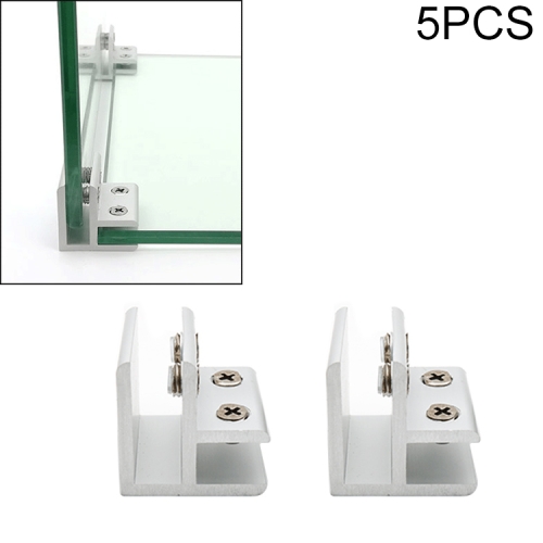 

5 PCS Aluminum Alloy Glass Combination Clamp Cabinet Partition Fixing Clip, 90 degrees Cliped 10-12mm